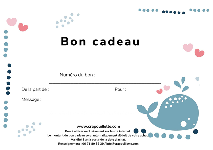 carte cadeau - cadeau de naissance - Crapouillette