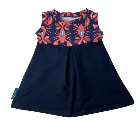 robe manches courtes fille homard bleu marine