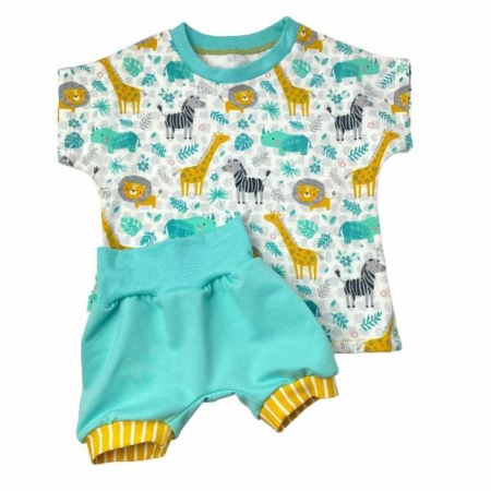 ensemble short tee shirt savane animaux