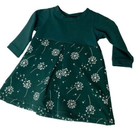 robe pissenlit verte manches longues