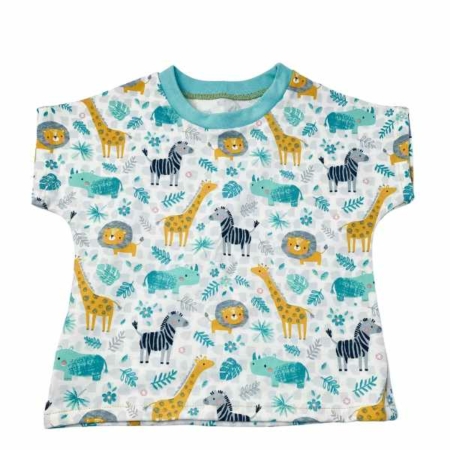 t-shirt manches courtes enfant savane bleu ete