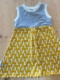 Robe-manches-courtes-jaune-gris-fille